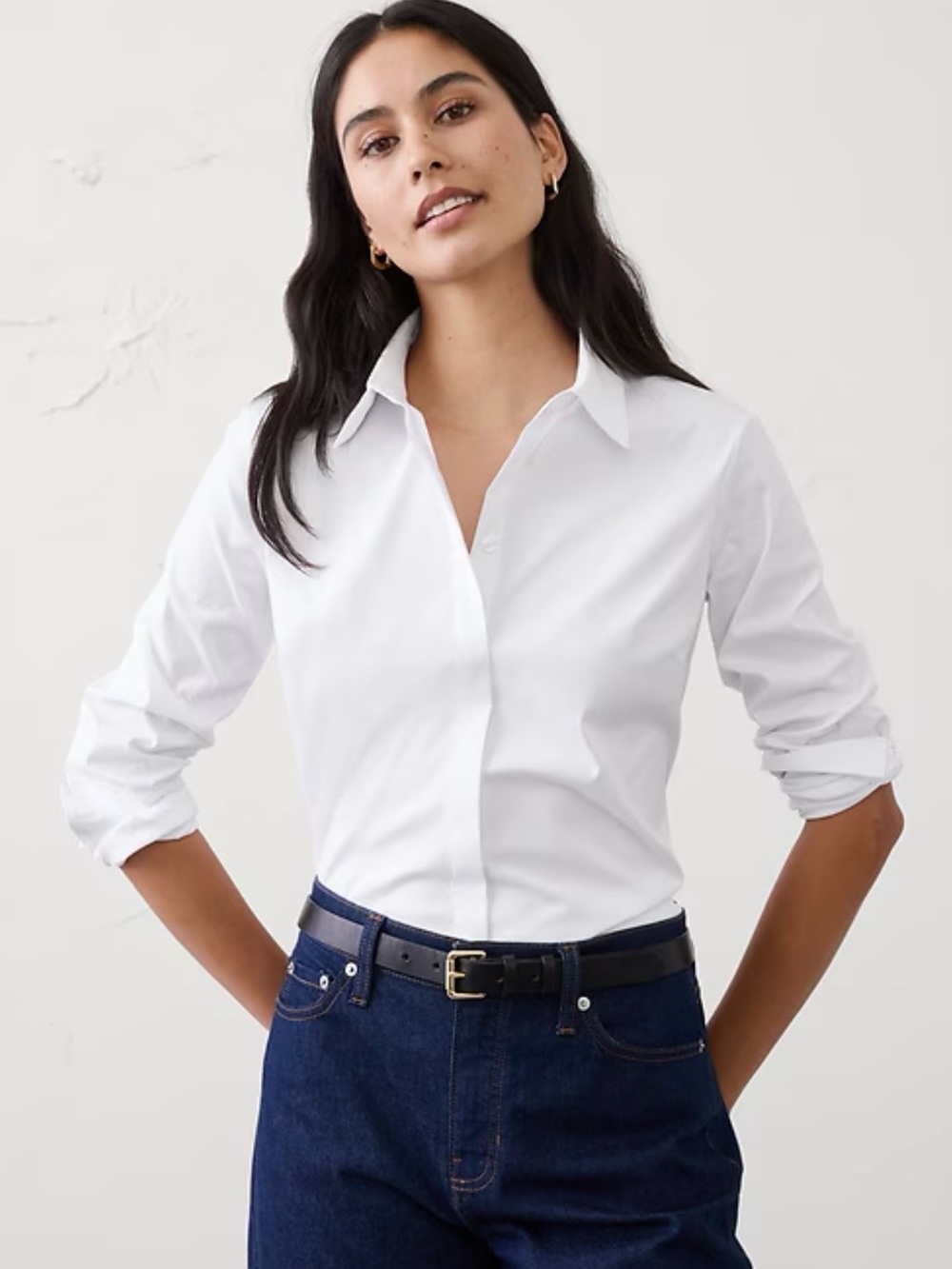 Banana Republic White Button-Down Shirt